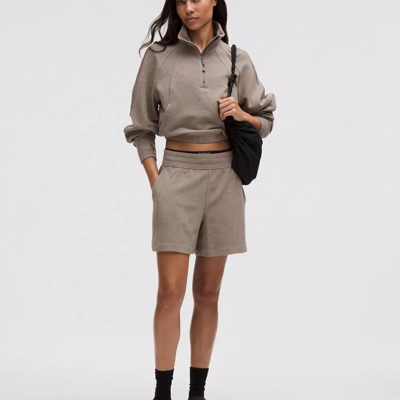 Scuba Cropped Funnel-Neck Half Zip Waffle - Picture 2 of 4